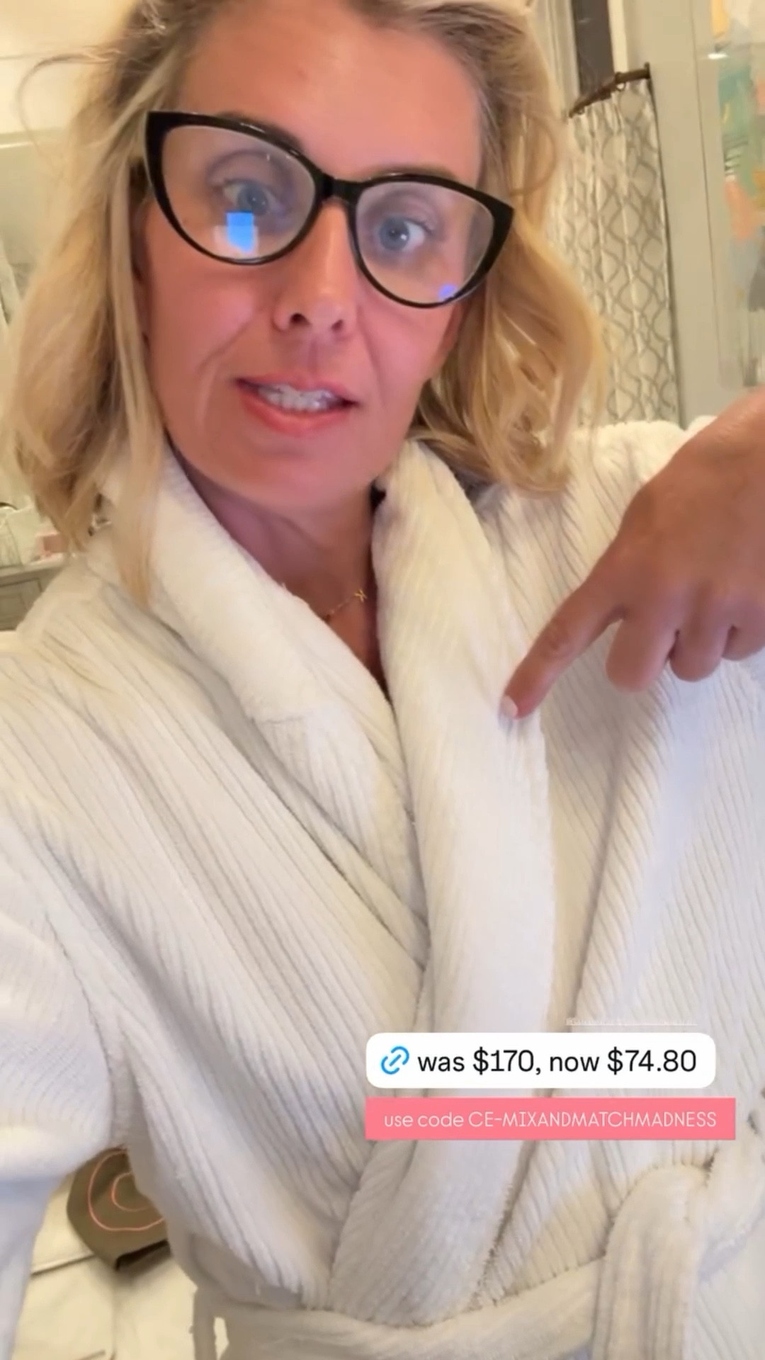 My robe is on MAJOR sale! Make sure to use my code for even a deeper discount. So so good! 

use code CE-MIXANDMATCHMADNESS 

#LTKSaleAlert #LTKOver40 #LTKmomlife