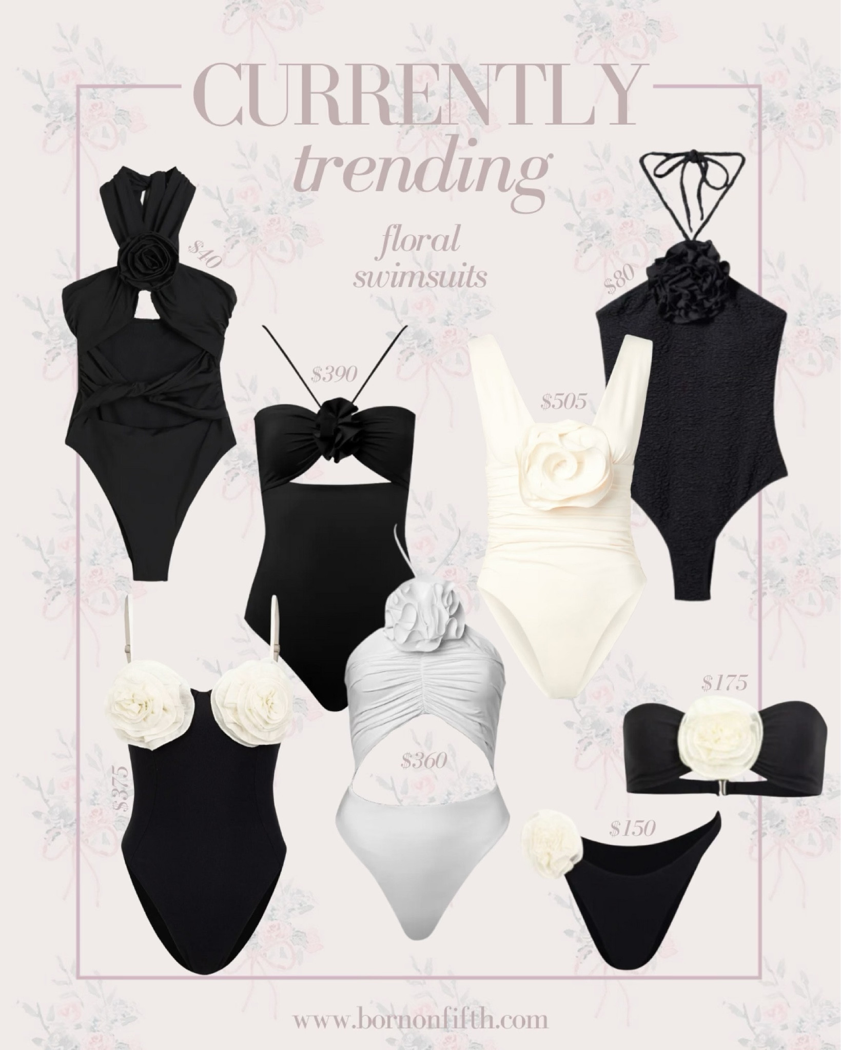 Currently tending: floral swimsuits. The cutest one piece and two piece bathing suits with the chicest flower accents 

Women’s swimsuits
Travel swim 

#LTKtravel #LTKstyletip #LTKswim
