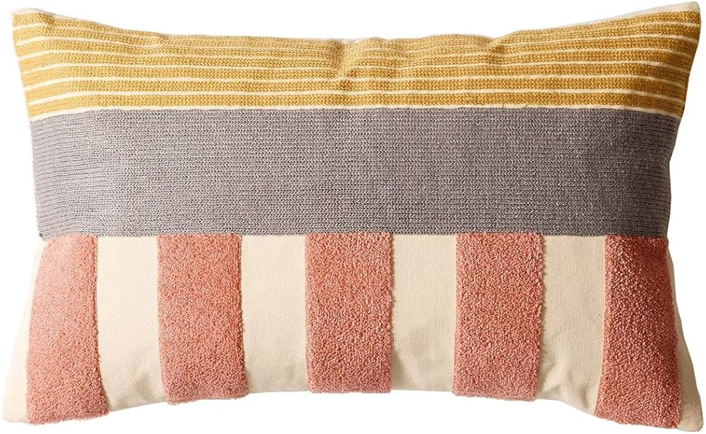 vctops Boho Geometric Tufted Lumbar Decorative Throw Pillow Cover Farmhouse Cotton Embroidery Acc... | Amazon (US)