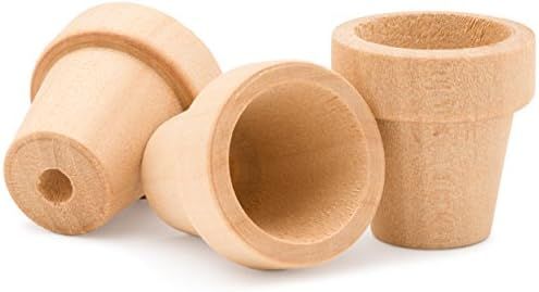 Craft Flower Pot -1 Inch Tall and 1 Inch Wide at Opening - 12 Pack - Unfinished Wood Flower Pot b... | Amazon (US)