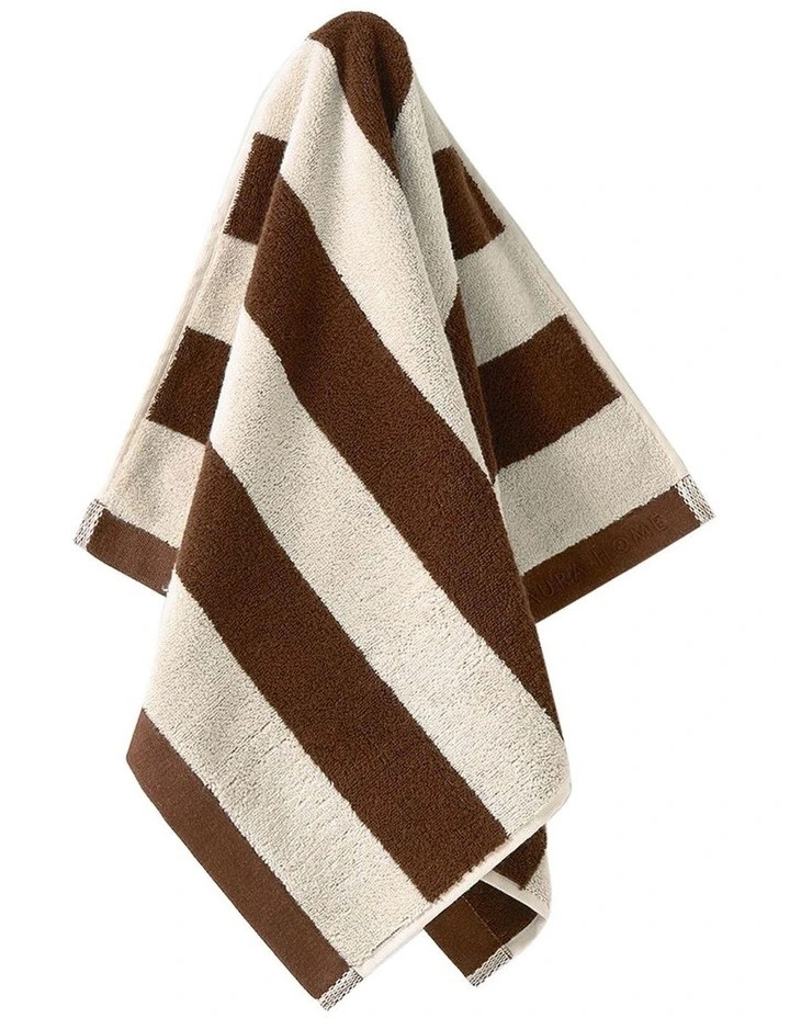 Aura HomeRiviera Striped Towel Range in Chocolate | Myer