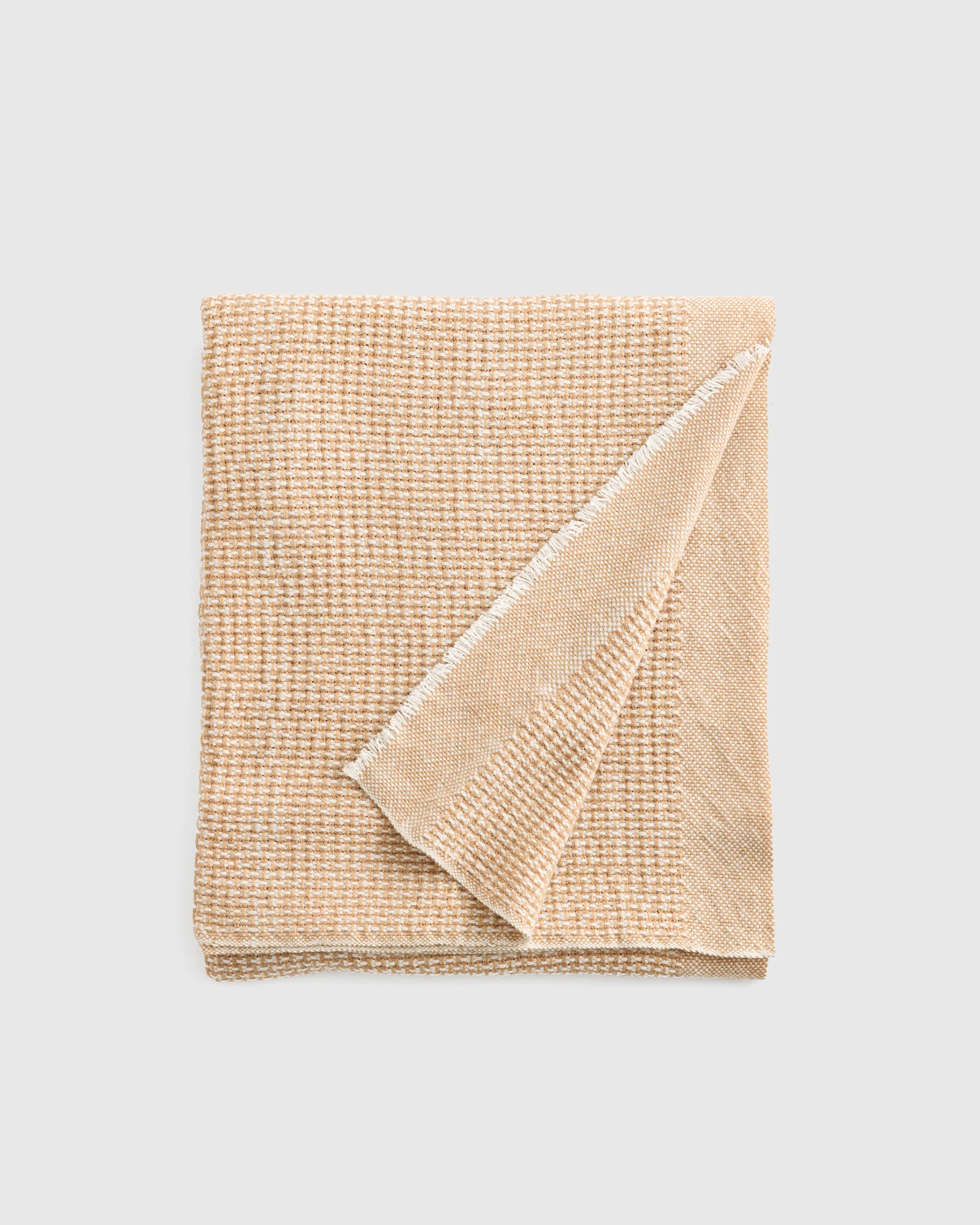 Quince | Cashmere Wool Patterned Throw in Black, Size 50x60 | Quince