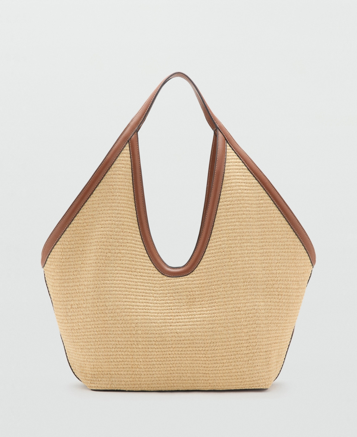 Mango Women's Natural Fibre Shopper Bag - Leather | Macy's