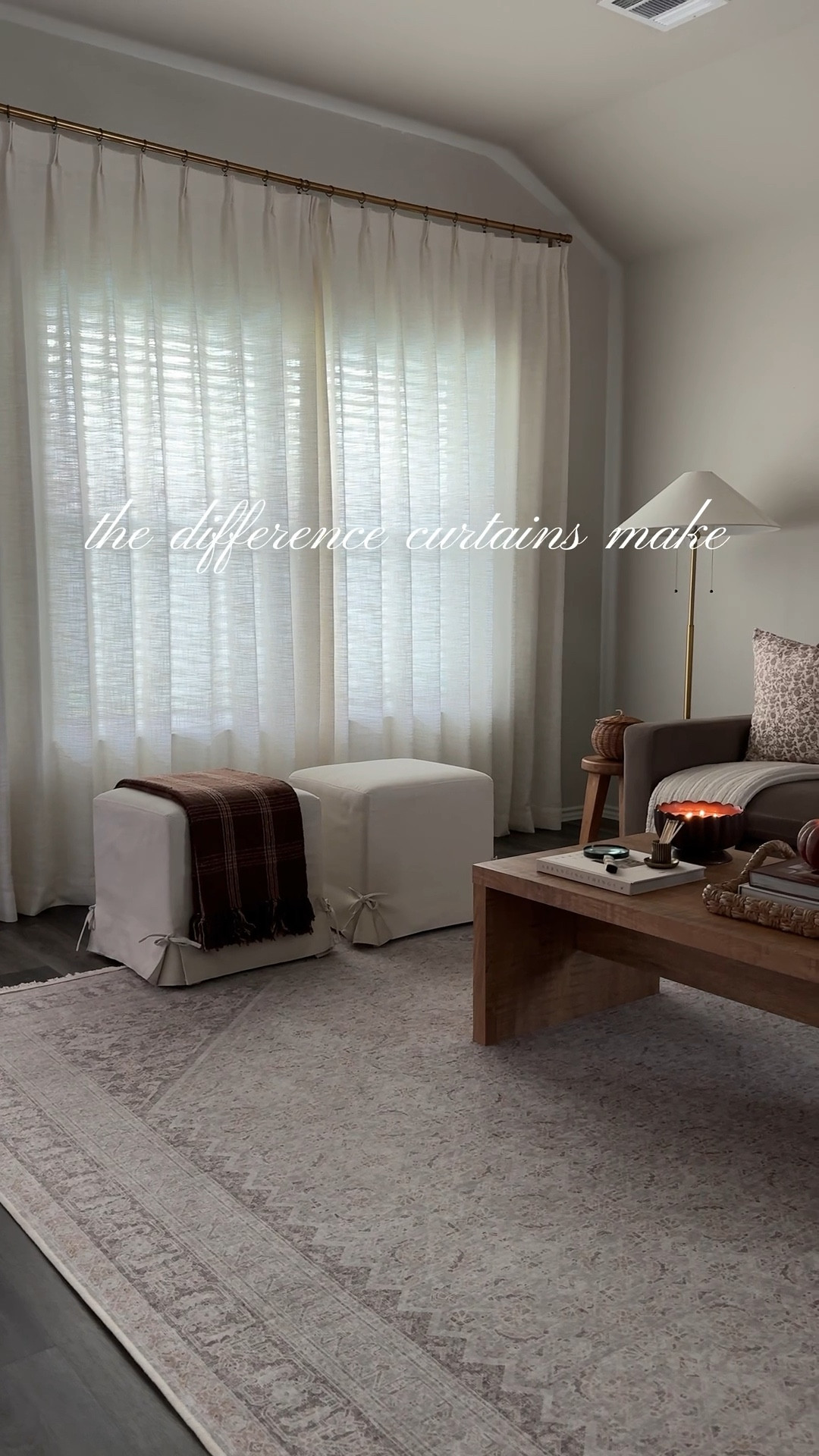 my living room curtains from two pages! these are the liz linen pleated drapes in the color ivory white 🤍 header style: pinch pleat, no liner, memory shape

#LTKSaleAlert #LTKHome #LTKStyleTip