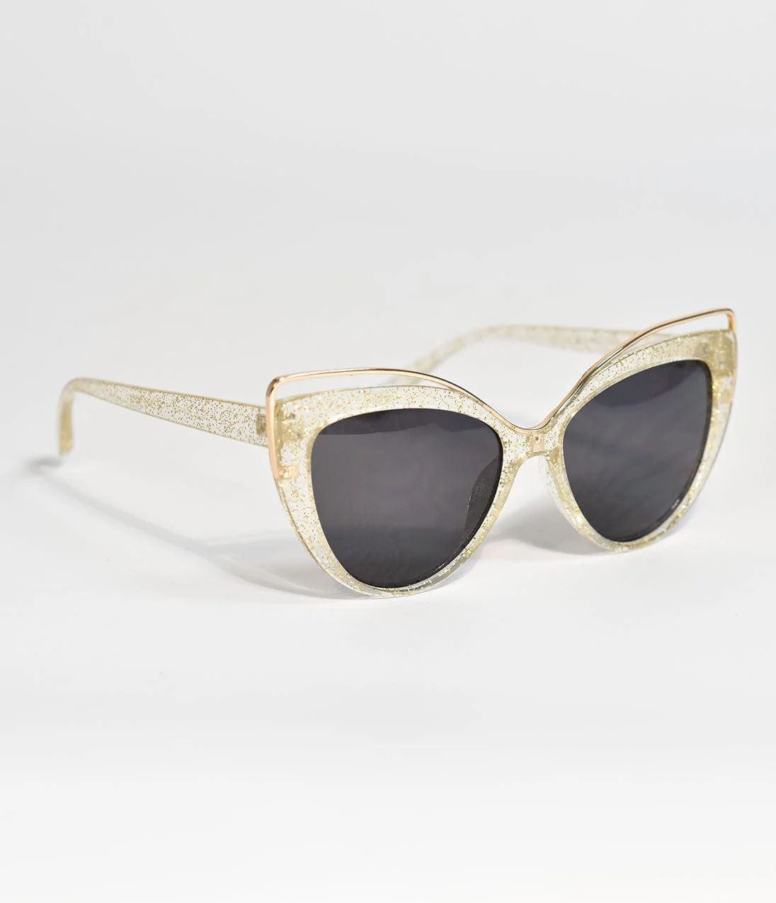 Crystal Glitter Groovy Baby Cat Eye Sunglasses | UniqueVintage