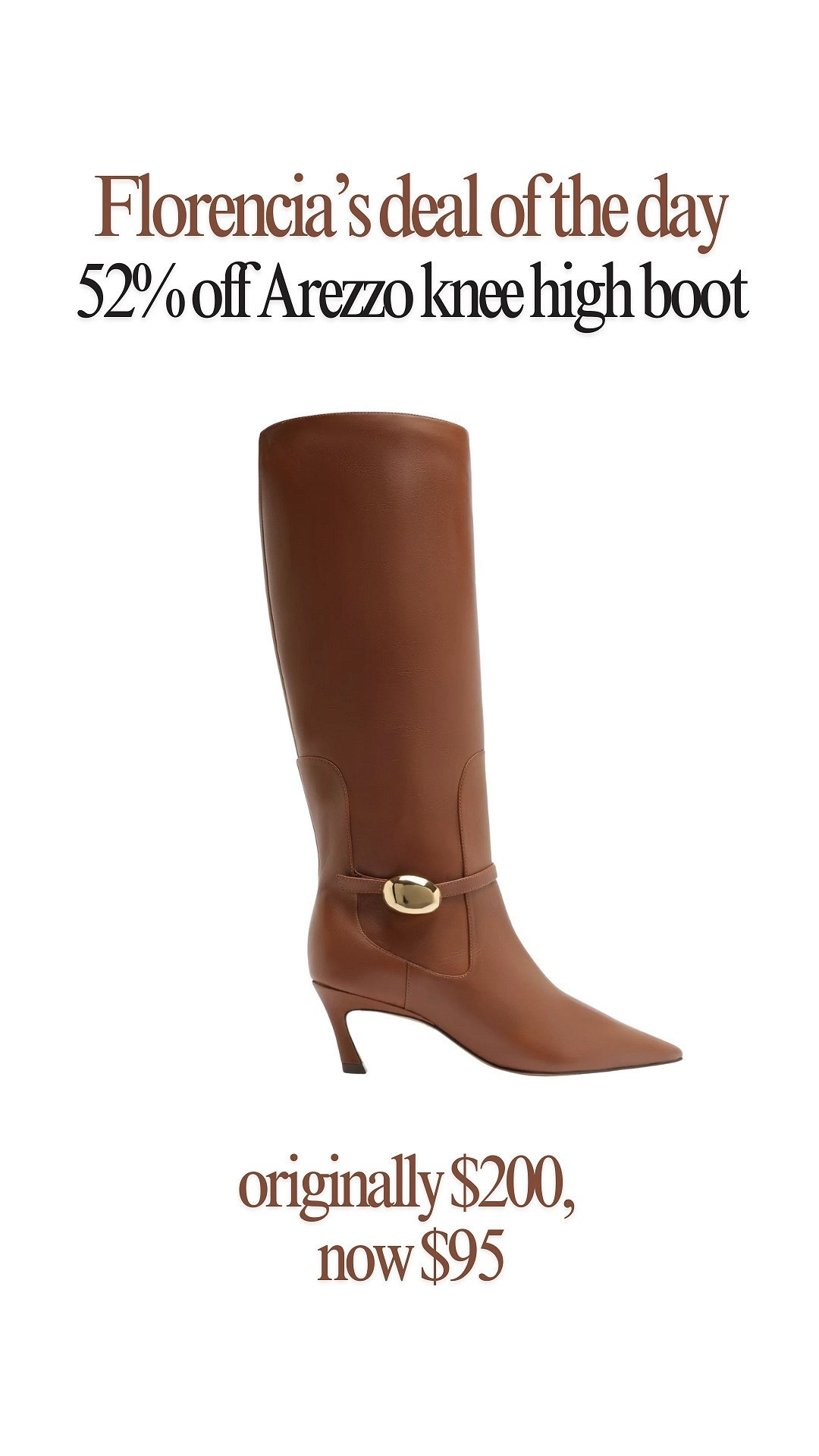 Good morning ladies!
Today’s day of the day is a super good one, I love this brand for footwear, especially their boots🤩🤎🤎🤎

These knee-high boots have a super wearable heel and they’re also 100% real leather,

A staple shoe that you’ll bring back for many years and it’s a perfect neutral color 🔥🔥

#LTKFindsUnder50 #LTKdayinmylife #LTKGiftGuide