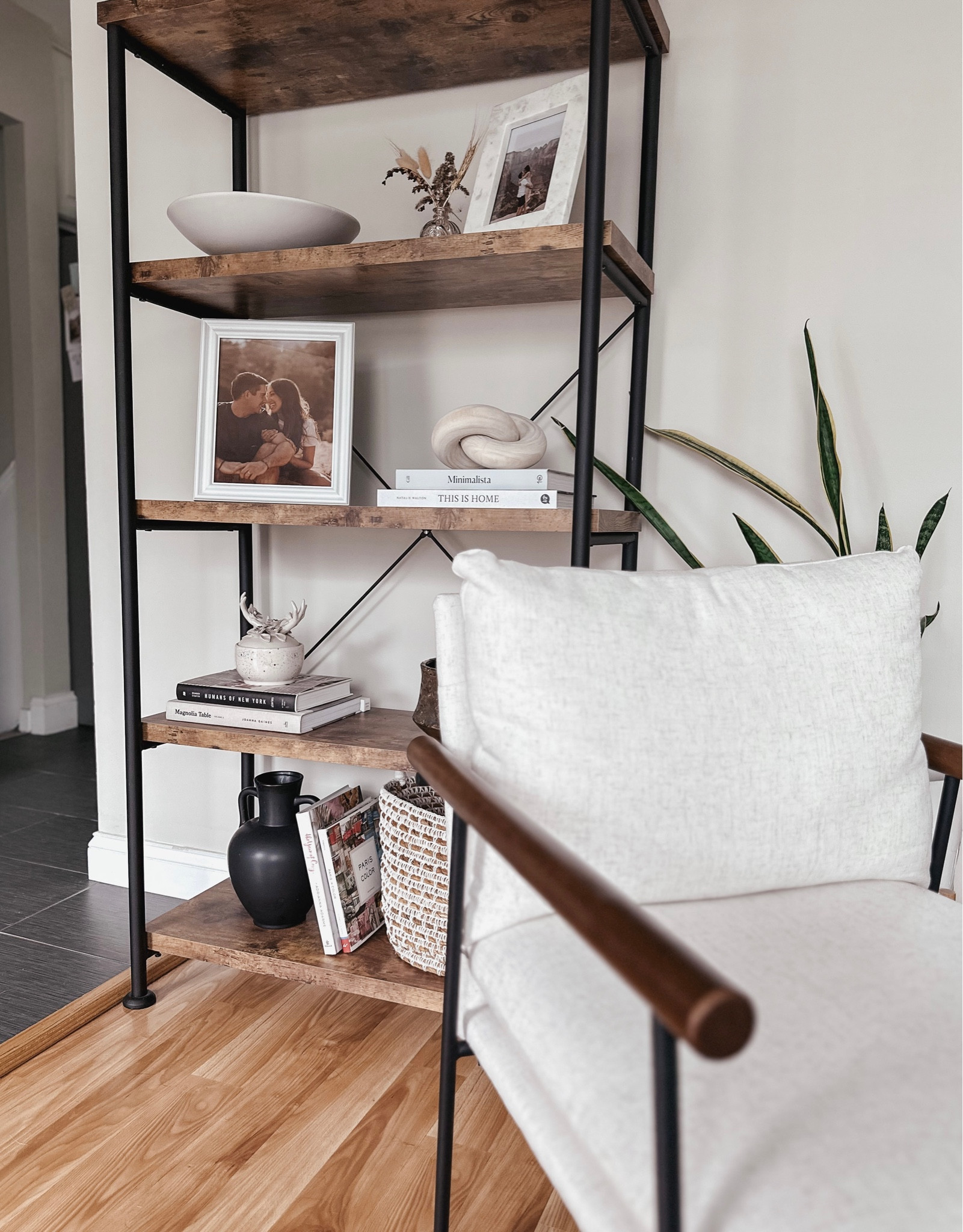 Neutral home decor!
•
Living room decor, family room decor, aesthetic decor, bookshelf, bookshelf decor, white accent chair, modern farmhouse, 

#LTKSale #LTKhome #LTKFind