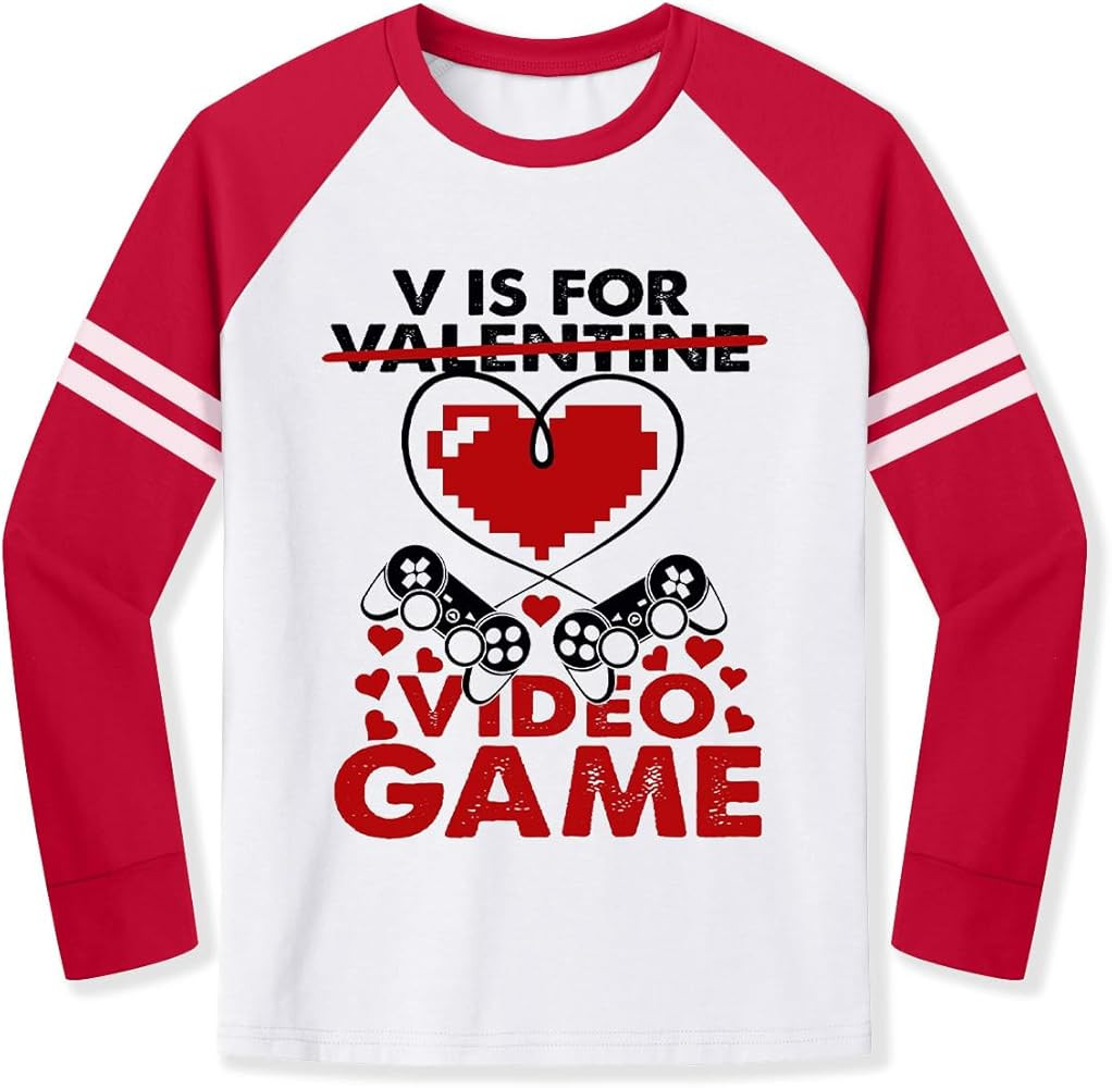 Unisex Kids Valentine's Raglan Long Sleeve Heart Shirt St. Patrick's Patchwork Clover Top 2-10 Ye... | Amazon (US)