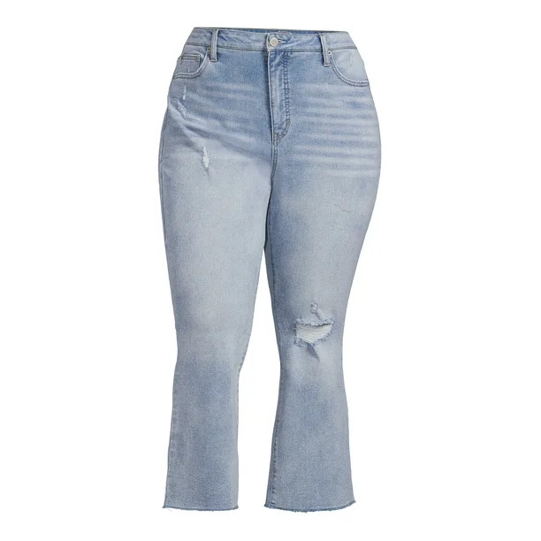 Terra & Sky Women's Plus Size Cropped Bootcut Jeans - Walmart.com | Walmart (US)