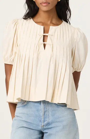 ASTR the Label Pleated Cotton Swing Top | Nordstrom | Nordstrom
