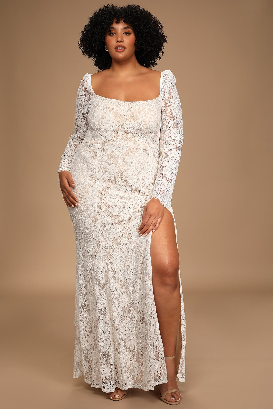 Together in Bliss White Lace Long Sleeve Mermaid Maxi Dress | Lulus (US)
