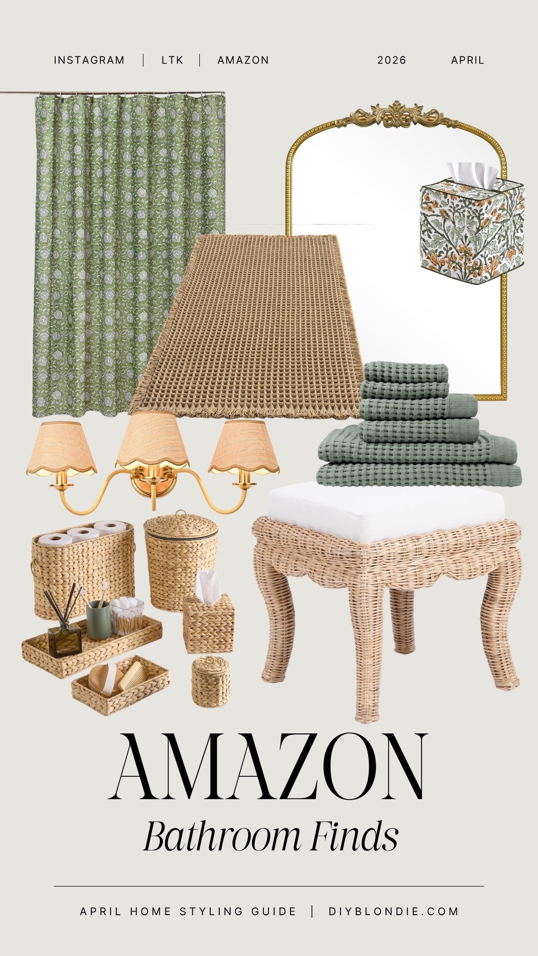 Bathroom neutral coastal decor 

#neutral #coastal #Grandmillenial #greenandtan 

#LTKHome