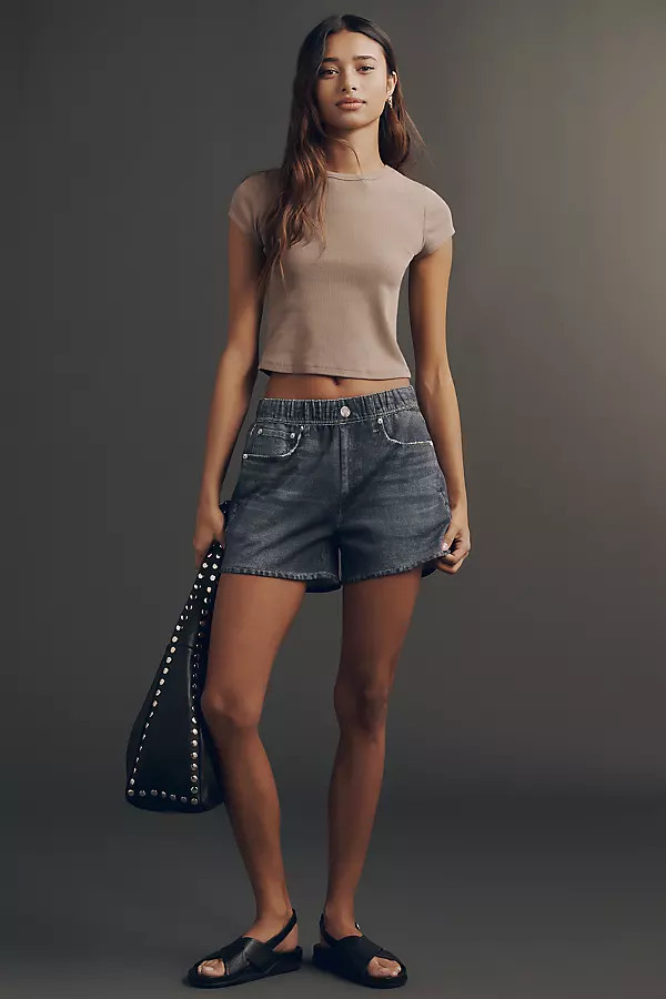 Miramar Terry Denim-Knit Walking Shorts | Anthropologie (US)