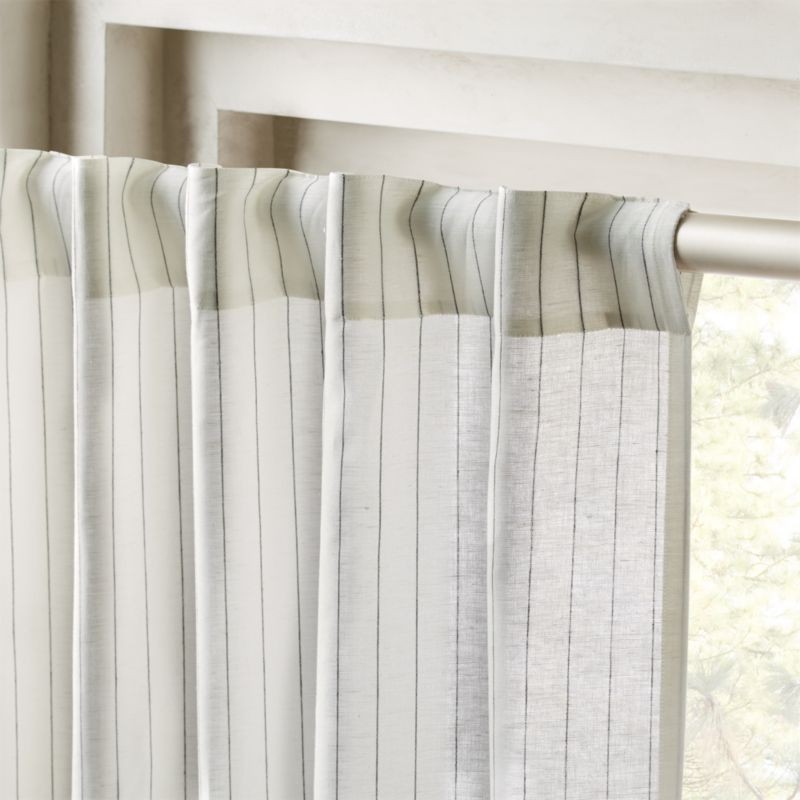Pinstripe White/Black Curtain Panel 48"x96" + Reviews | CB2 | CB2