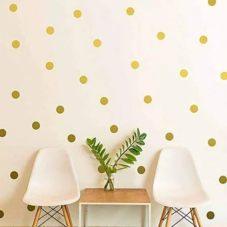 Polka Dot Wall Decals Gold Circle Stickers Art Decor Spot for Baby Room Nursery Kindergarten Bedroom | Walmart (US)
