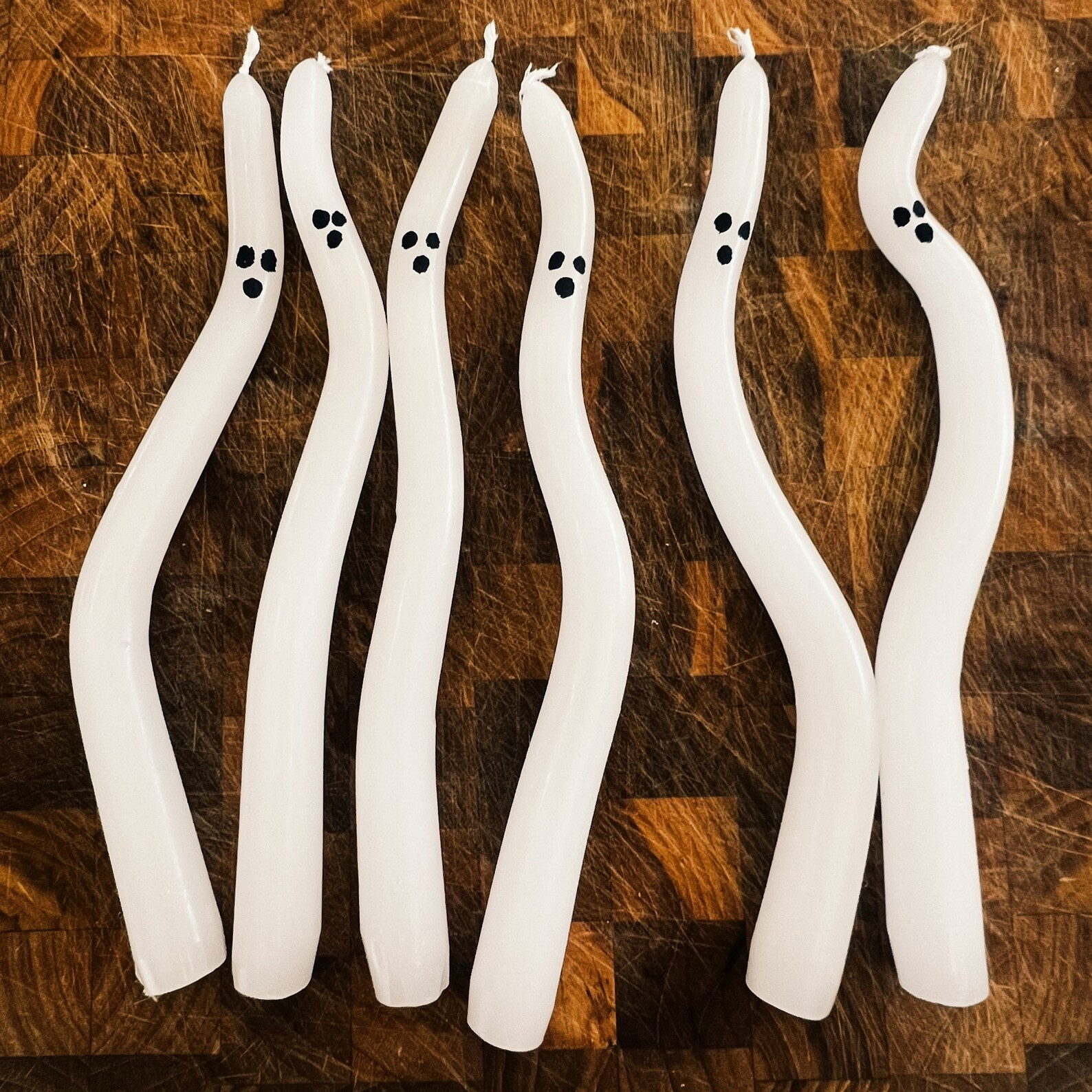 Handmade Painted Retro Ghost Candles Set of Two - Etsy | Etsy (US)