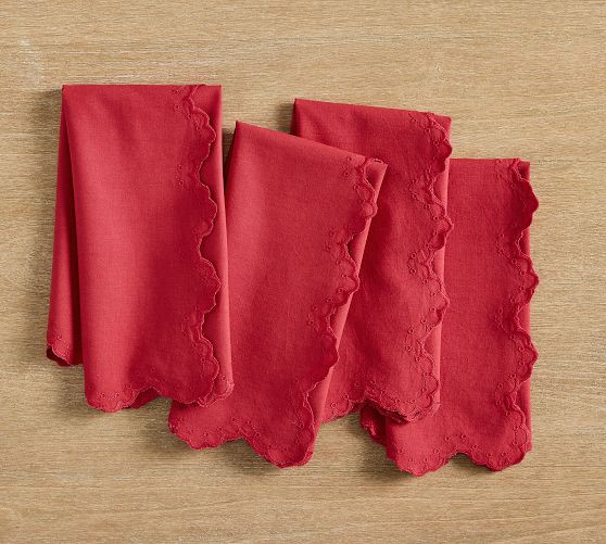 Eyelet Border Cotton Napkins - Set of 4 | Pottery Barn (US)