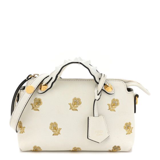 Vitello Dolce Lurex Floral Embroidered Studded Mini By The Way Boston Bag White | FASHIONPHILE (US)