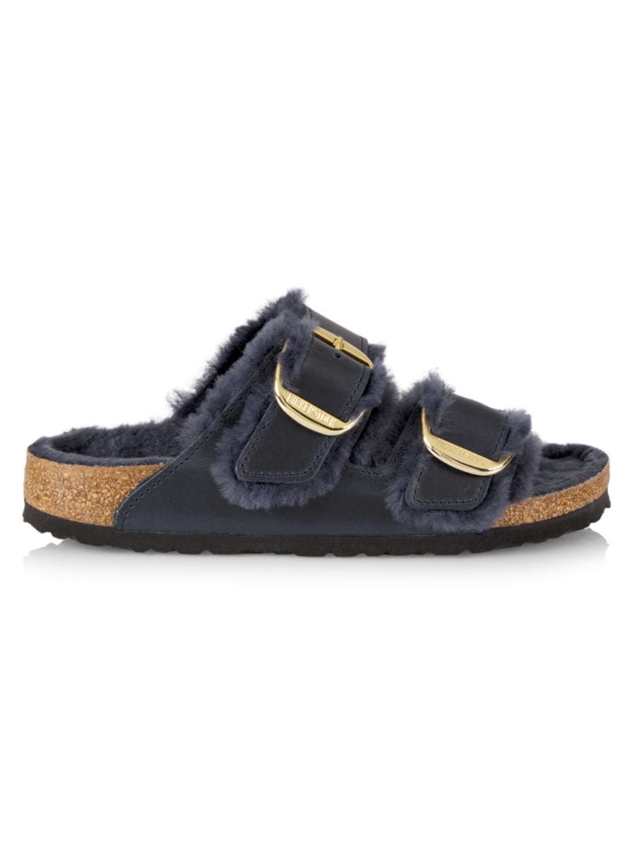 Birkenstock Arizona Big Buckle Shearling-Lined Leather Sandals | Saks Fifth Avenue