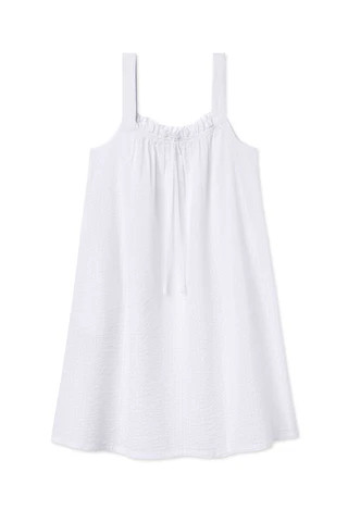 Alice Nightgown in White Seersucker | Lake Pajamas