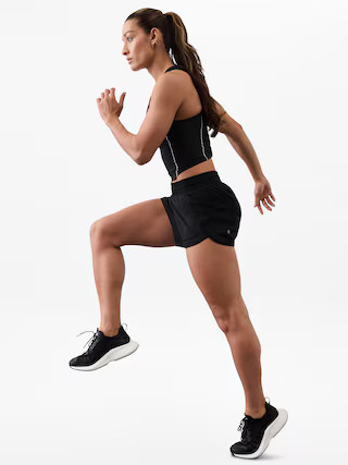 Mesh Racer Run Mid Rise 4 Short | Athleta