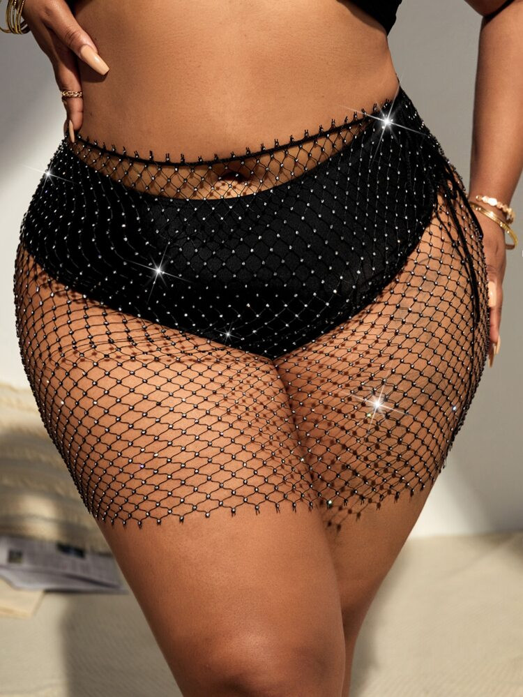 Plus Rhinestone Studded Beach Skirt | SHEIN