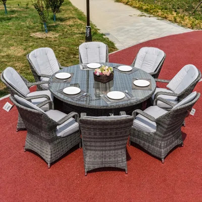 8-Person Outdoor Brown Dining Table Set | Wayfair North America