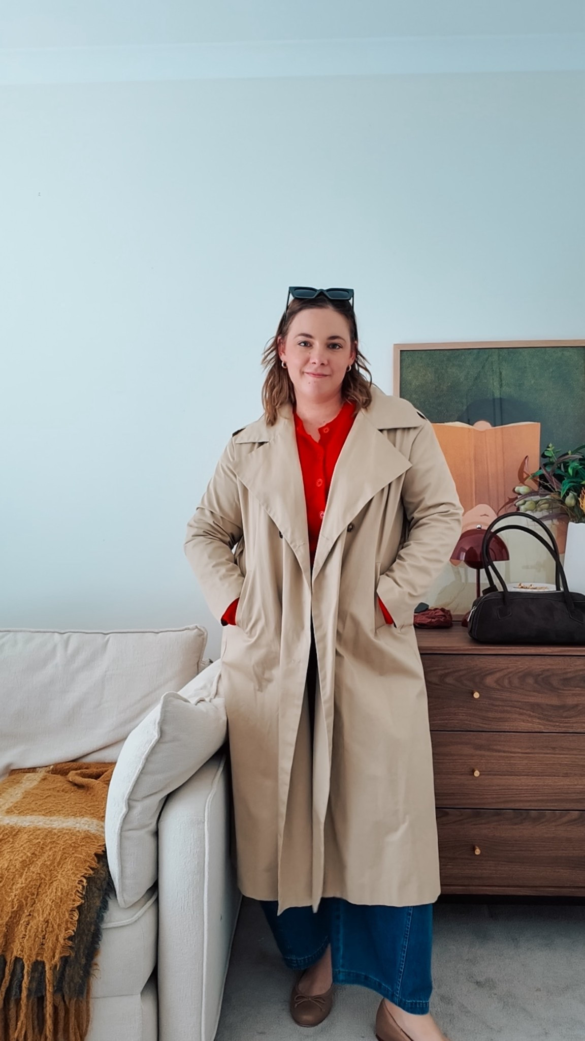 Pinterest outfit number 11
Red cardigan
Barrel jeans
Trench coat
Ballet flats

#LTKgrwm #LTKootd #LTKMidsize