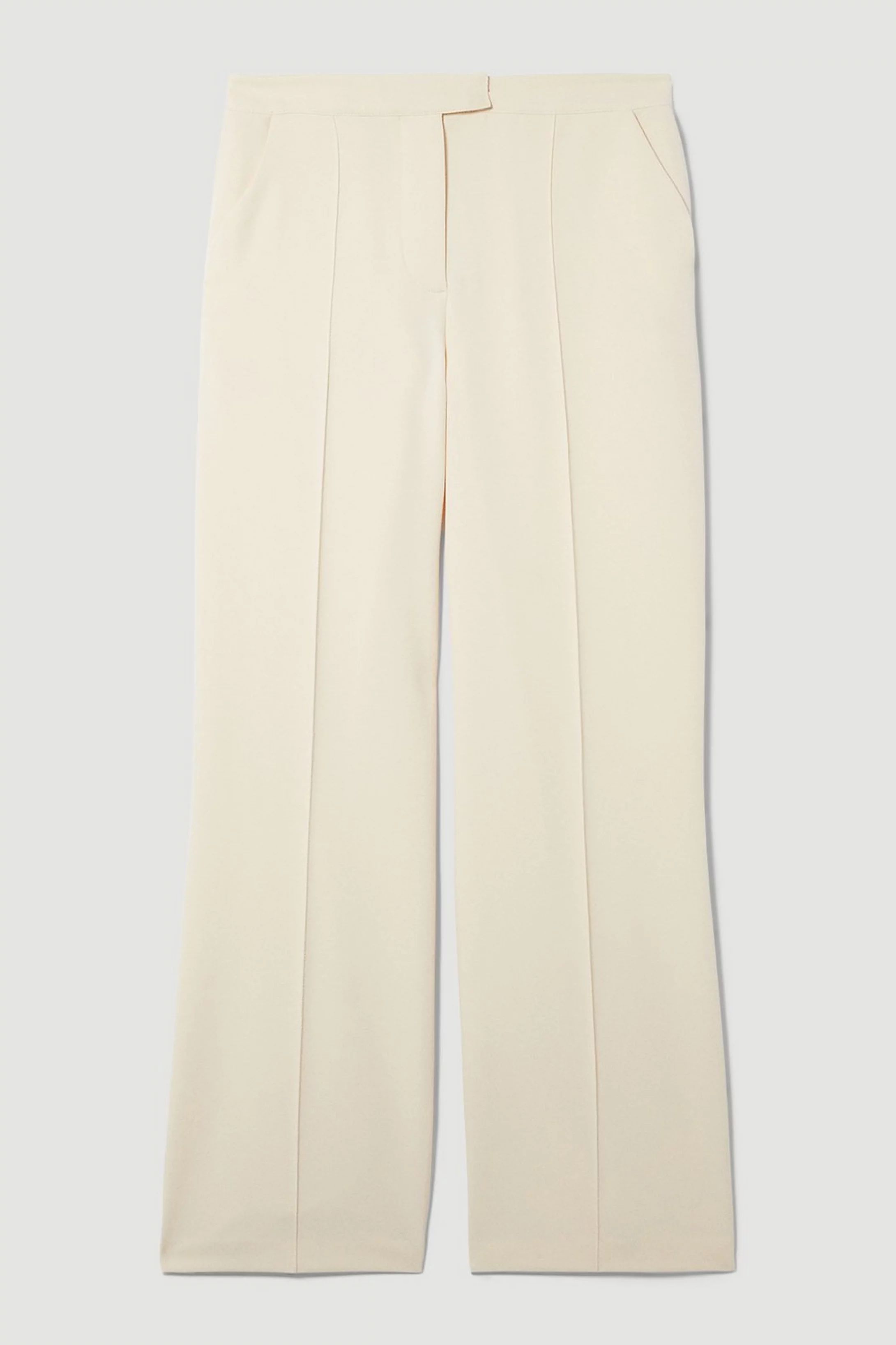 Stretch Cady High Rise Wide Leg Trouser | Karen Millen UK + IE + DE + NL