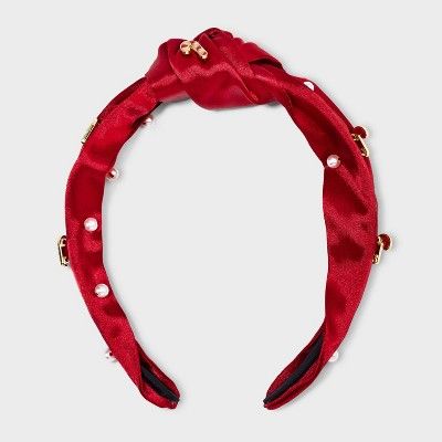 Christmas Novelty Satin Candycane Headband - Red | Target