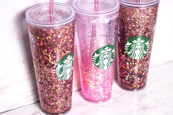 Pink Glitter Starbucks Tumbler Snow Globe Starbucks Tumbler | Etsy | Etsy (US)