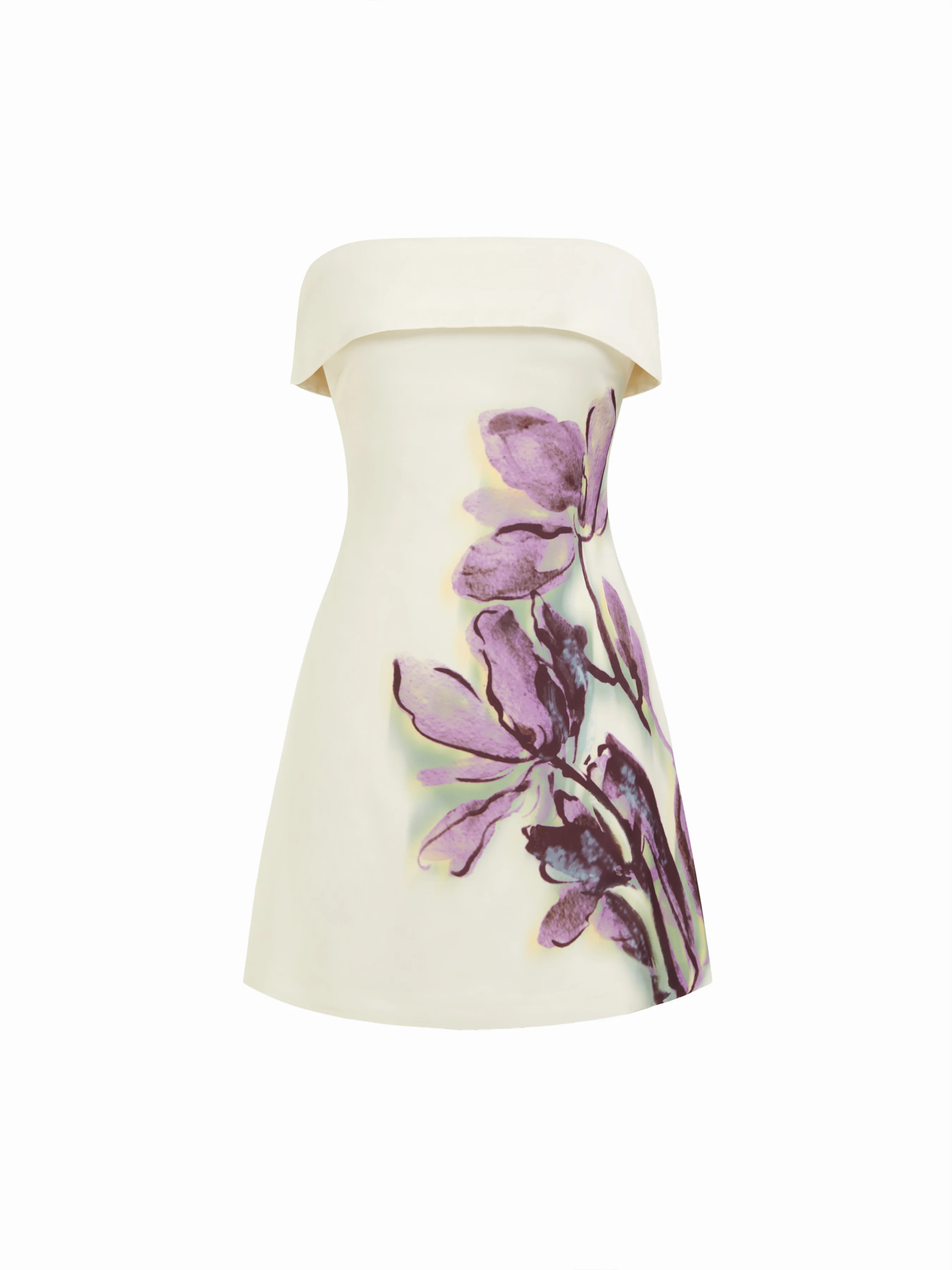 Satin Floral Strapless A-line Mini Dress | Cider