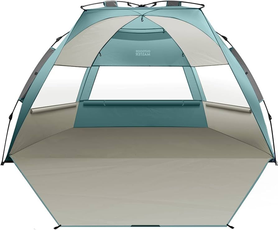 OutdoorMaster Pop Up Beach Tent for 4 Person - Easy Setup and Portable Beach Shade Sun Shelter Ca... | Amazon (US)