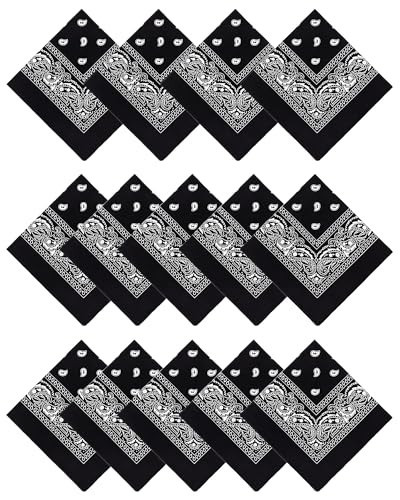 YSense 14 pieces Bandanas Paisley Print Novelty Headband Cowboy Headwraps Scarfs Hair Head Bandana for Women Men Boy Girl | Amazon (US)