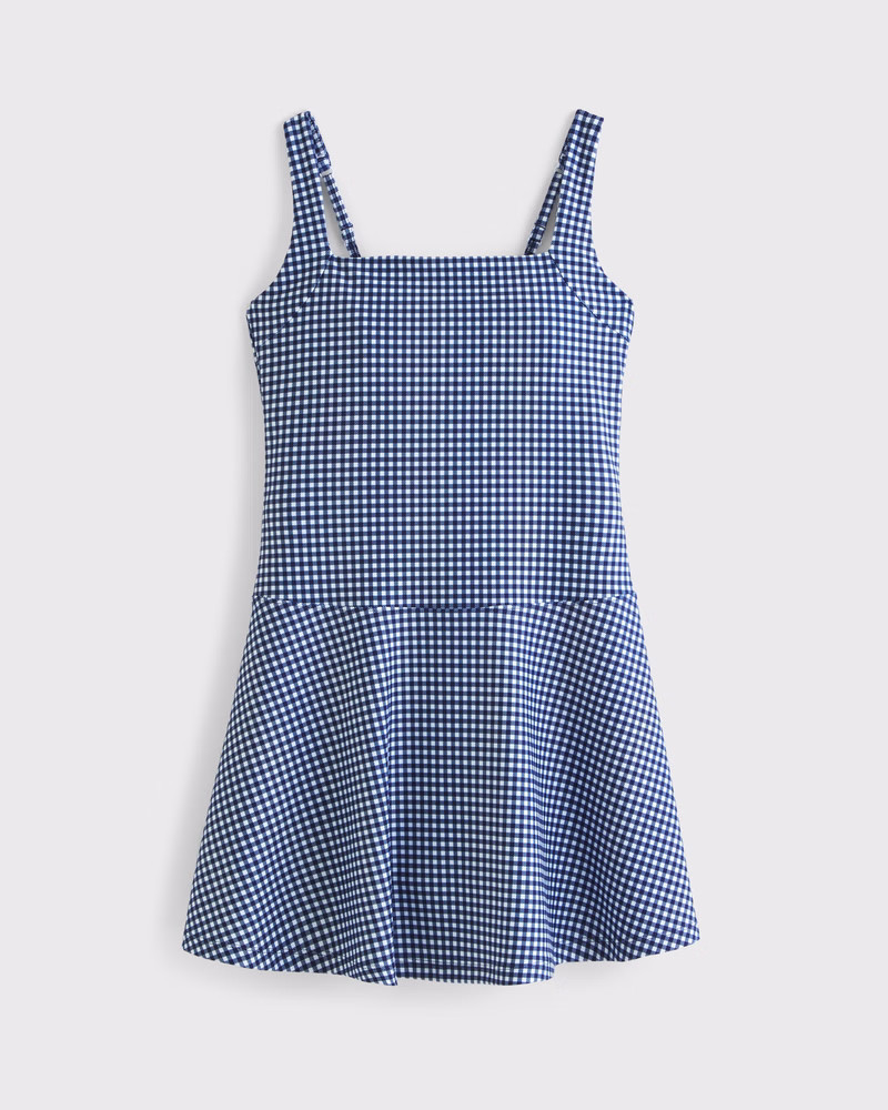 Abercrombie & Fitch Women's YPB sculptLUX Drop-Waist Mini Dress in Gingham - Size S | Abercrombie & Fitch (US)