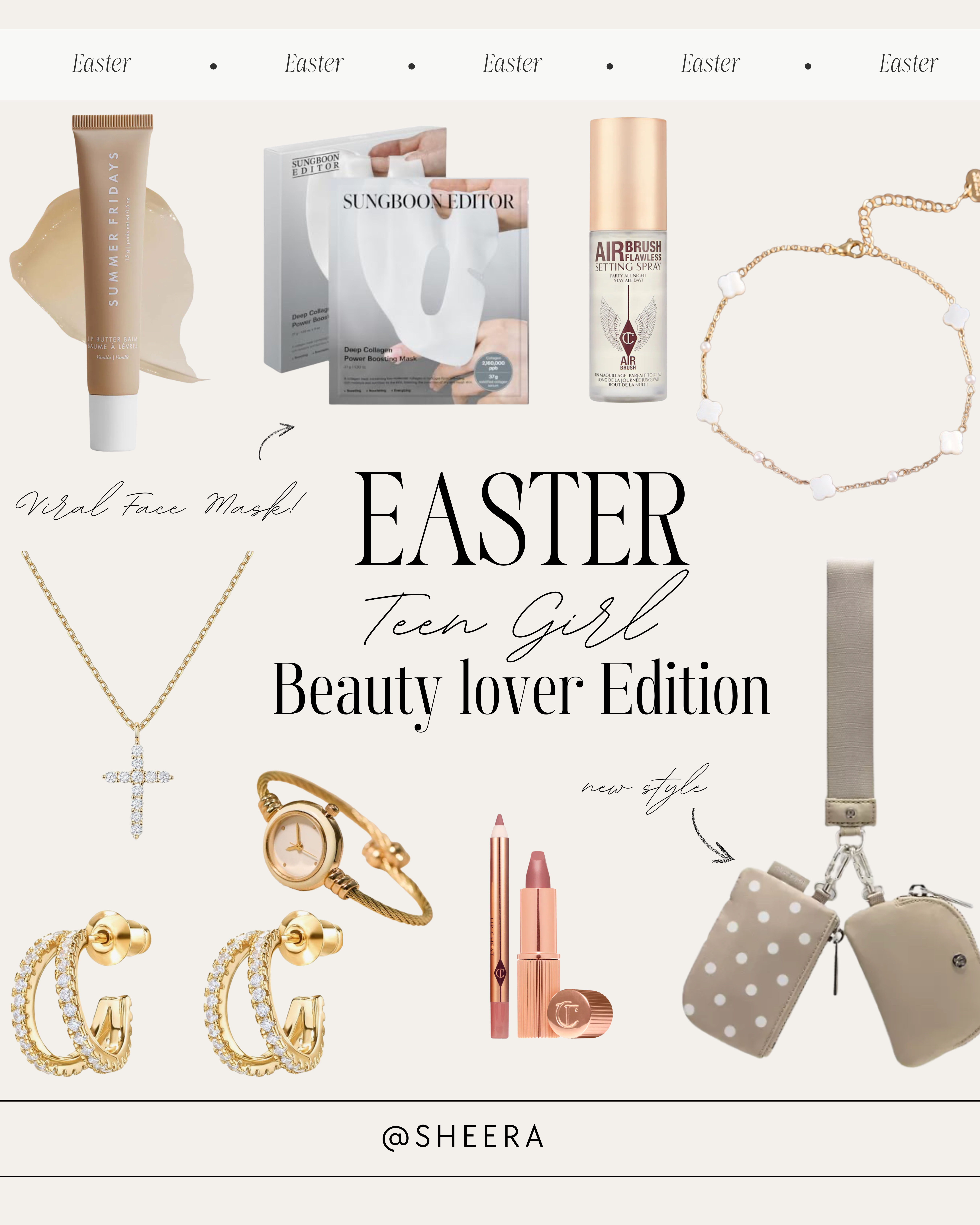  

 Teen girl Easter basket ideas! This is for the beauty lover- TikTok viral face mask from Amazon, our favorite setting spray, of course, some summer Fridays. New Lulu wristlet, Charlotte Tilbury lip kit that my girls are always stealing🙃 and all the jewelry is from Altard State and not linkable. Everything is under $50!

#LTKFindsUnder50 #LTKFamily #LTKSeasonal