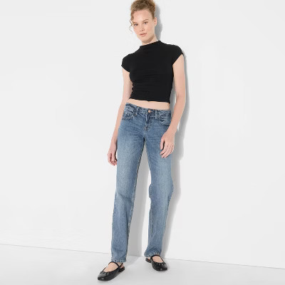 Women's Mid-Rise Straight Jeans - Wild Fable™ Medium Wash 8 | Target
