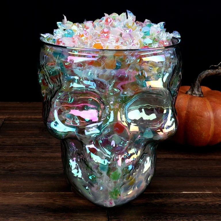 Way to Celebrate 4.5 Quart Acrylic Iridescent Skull Bucket, Black Multi | Walmart (US)