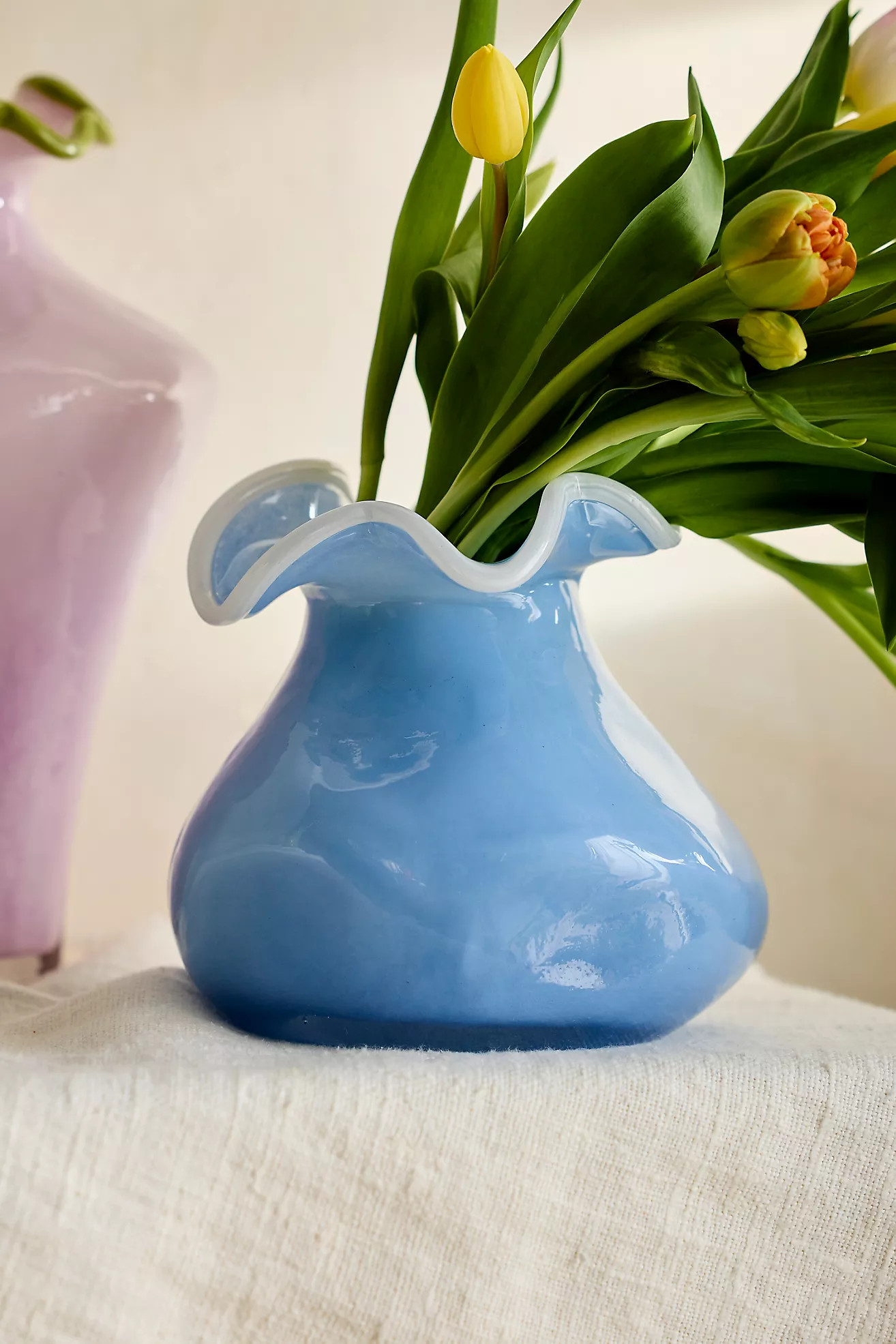 Contrast Rim Glass Vase | Anthropologie (US)