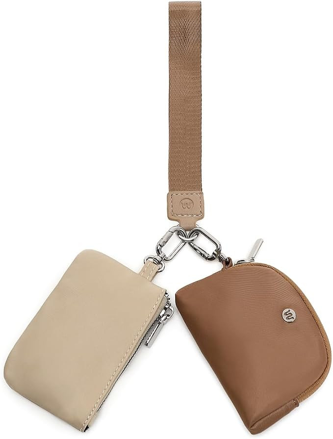 Mini Zip Around Wristlet Wallet for Women Detachable Dual Pouch Wristlet Portable Coin Pocket Key... | Amazon (US)