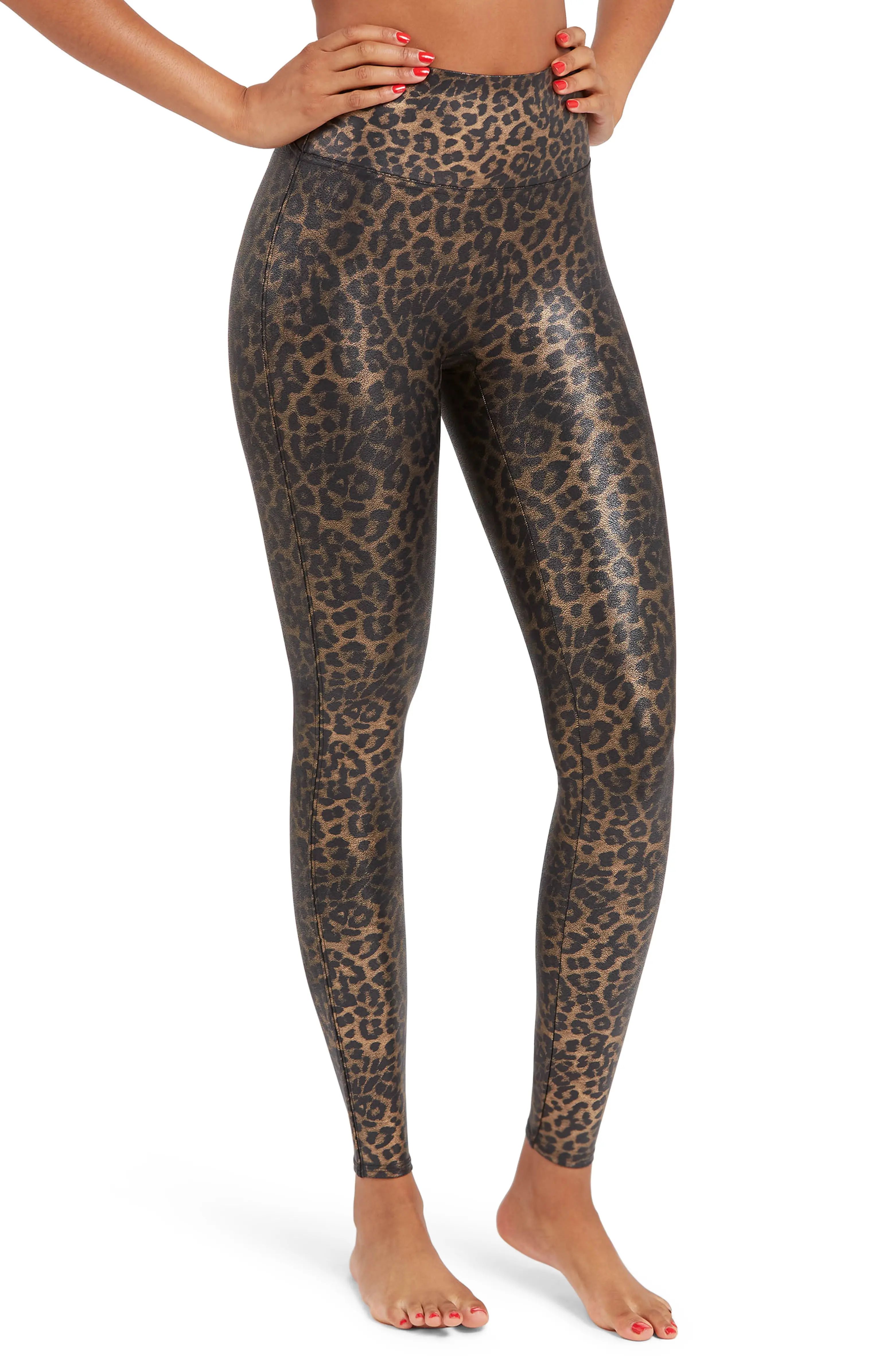 Leopard Print Faux Leather Leggings | Nordstrom