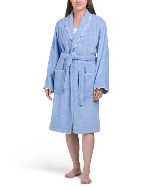 Made In Turkey Scallop Embroidery Bathrobe | TJ Maxx