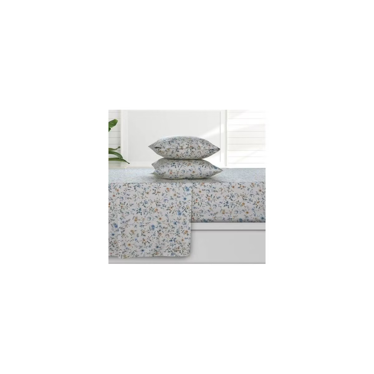 300 Thread Count Organic Cotton Deep Pocket Printed Sheet Set - Azores Home | Target