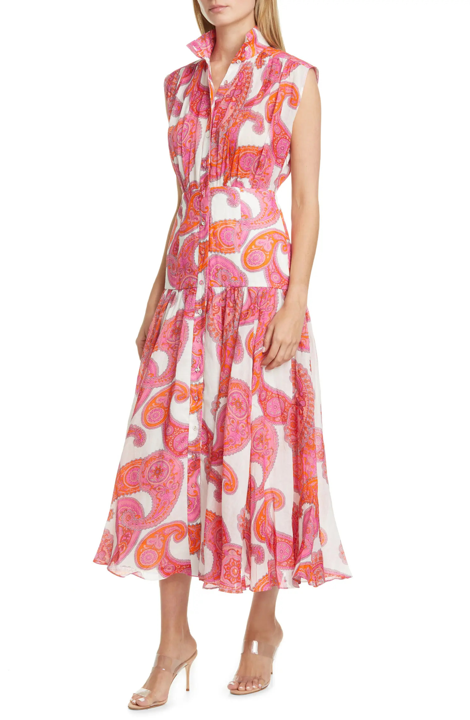 Peggy Paisley Midi Shirtdress | Nordstrom