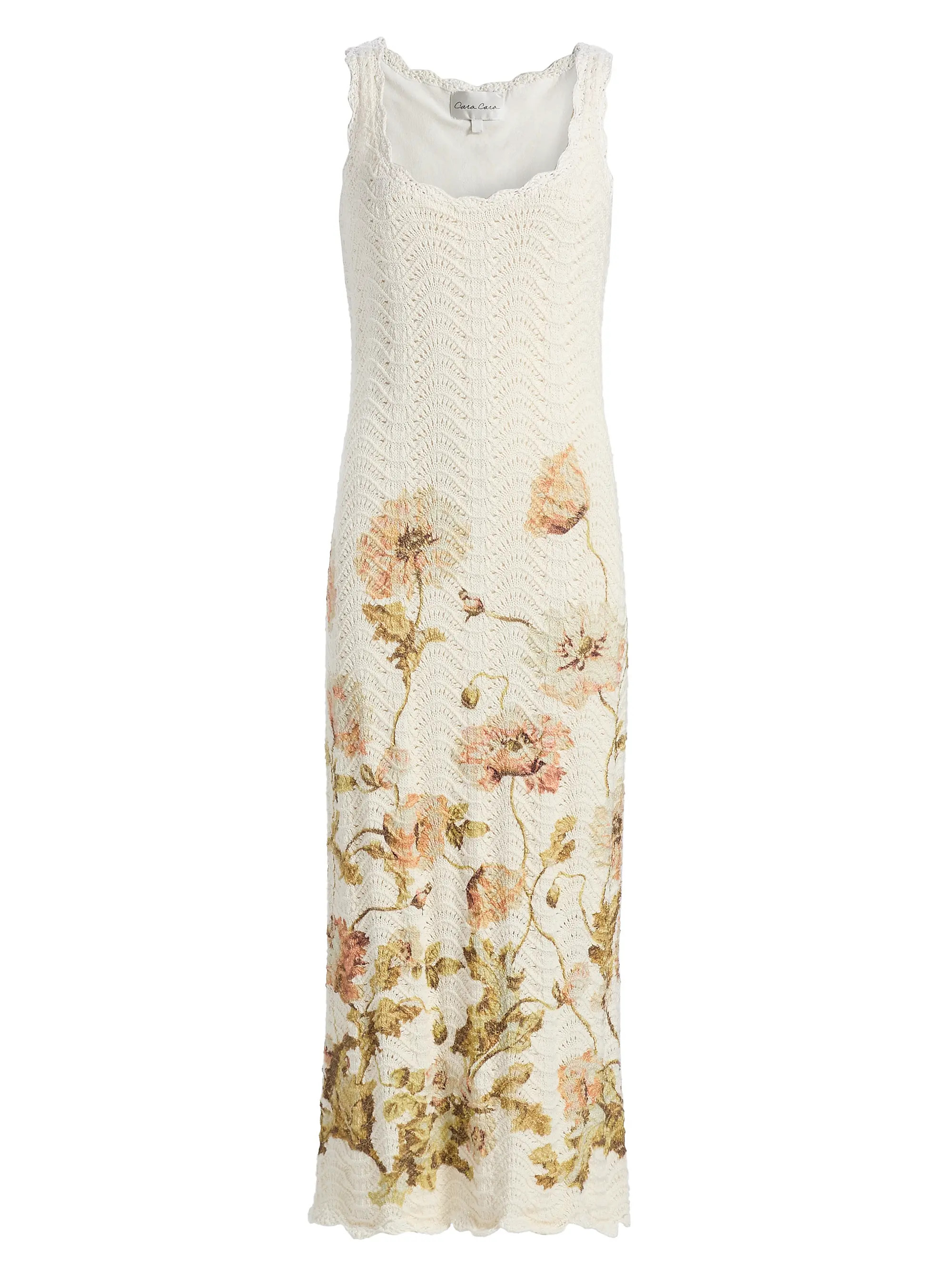 Cara Cara Orel Crochet Floral Cotton Midi-Dress | Saks Fifth Avenue | Saks Fifth Avenue