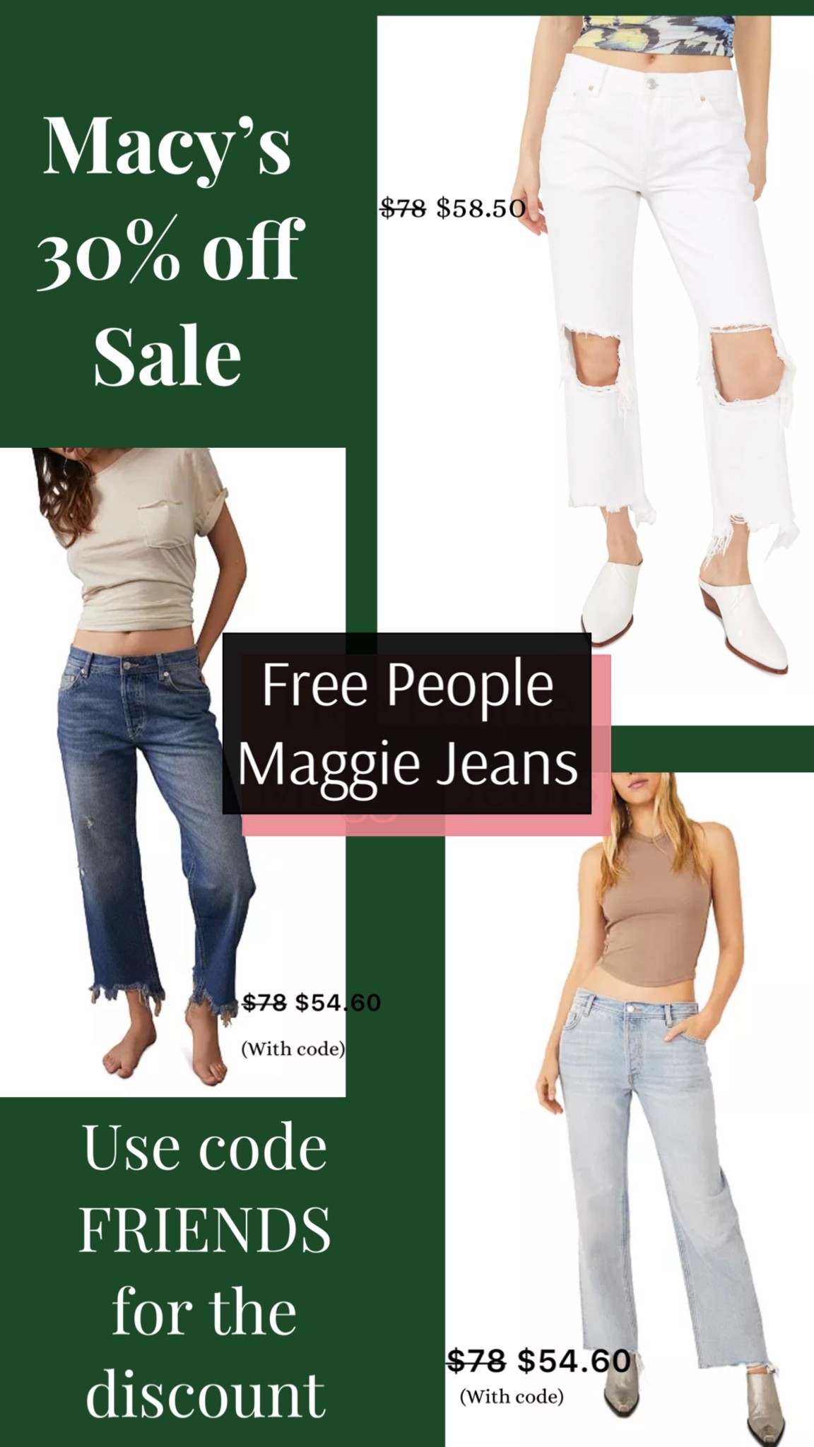 Who doesn’t love it when we can find free people on sale?! These jeans are amaze. I have the black ones and I wear them nonstop. These deals are GOOD

#LTKCyberweek #LTKunder100 #LTKsalealert