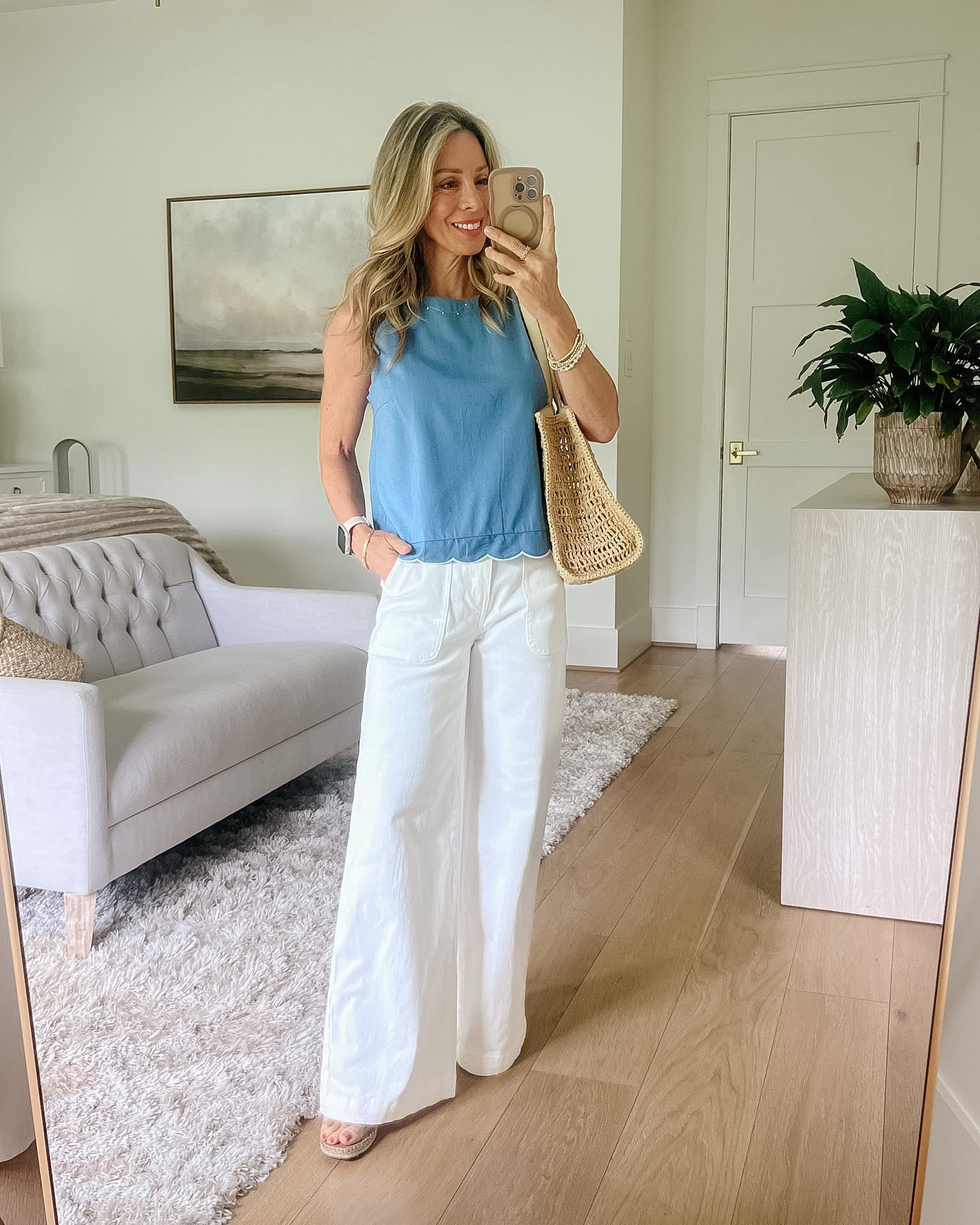Love tops that are easy breezy like this scalloped hem tank 

Top Fit: I’m wearing a Small 

Jeans Fit: I’m wearing a size 2

#LTKOver40 #LTKmomlife #LTKgrwm