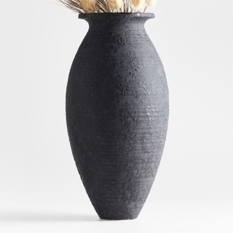 Kyoto Black Ceramic Vase 20" + Reviews | Crate & Barrel | Crate & Barrel