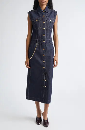 SPORTMAX Farfalla Sleeveless Denim Utility Dress | Nordstrom | Nordstrom