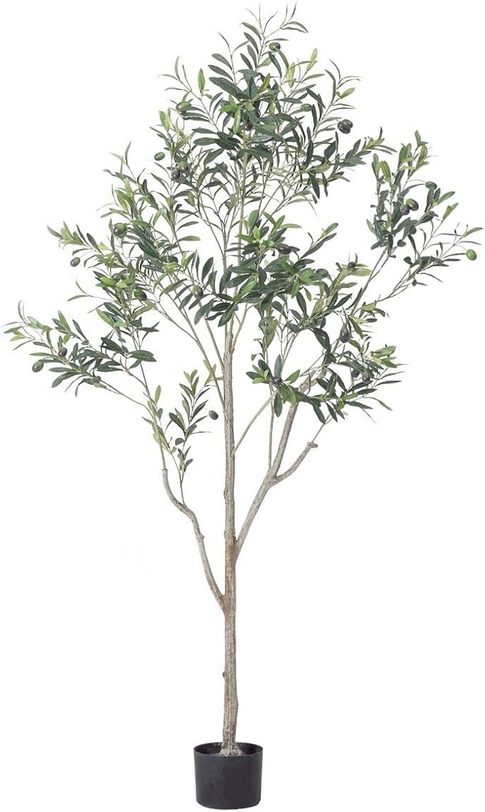 Bluecho 6ft Faux Olive Tree Potted Silk Artificial Fruit Plants Trees in Pots for Home Decor Indo... | Amazon (US)